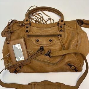 Balenciaga Brown Leather Shoulder Bag